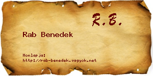 Rab Benedek névjegykártya